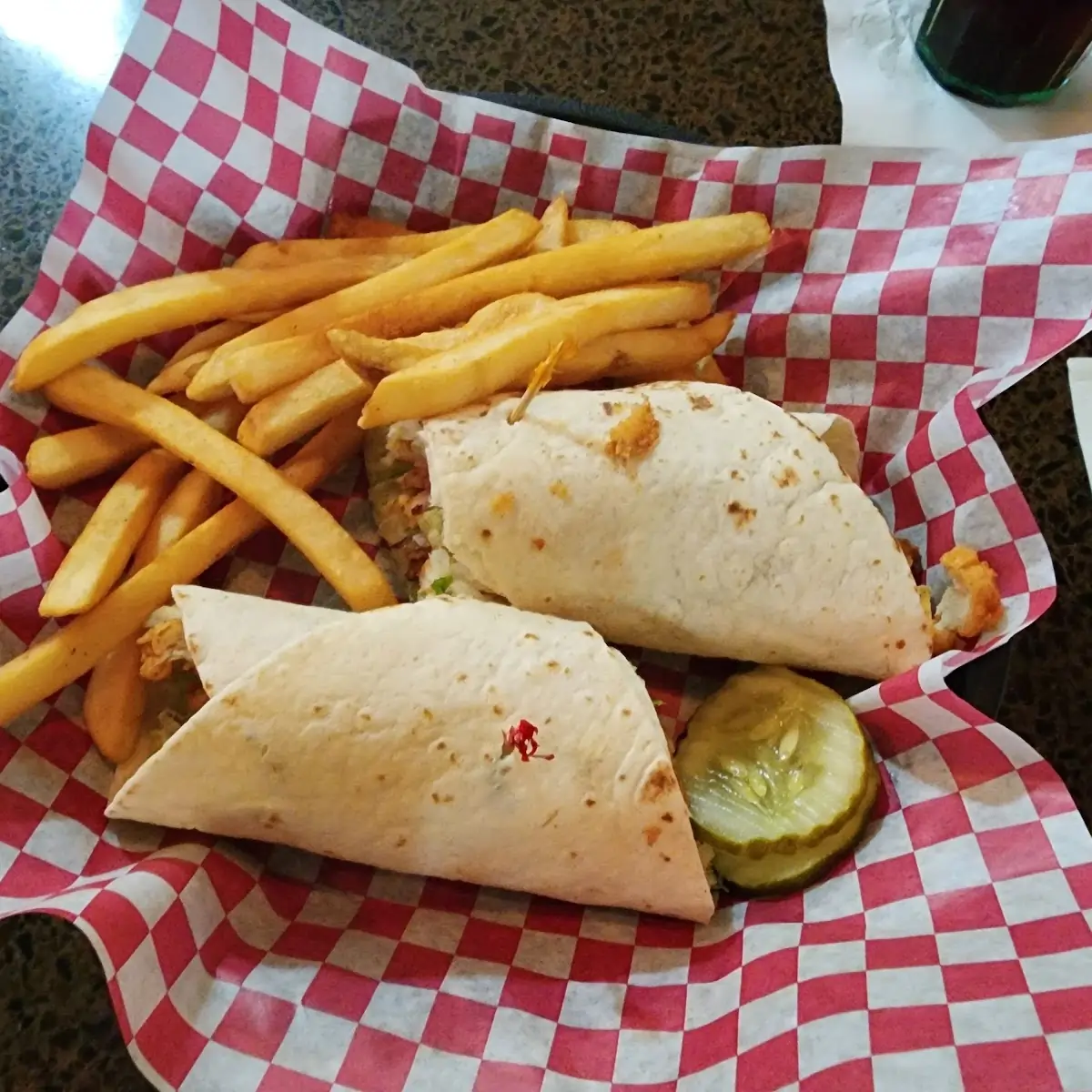 Bacon Ranch Chicken Wrap with Fries