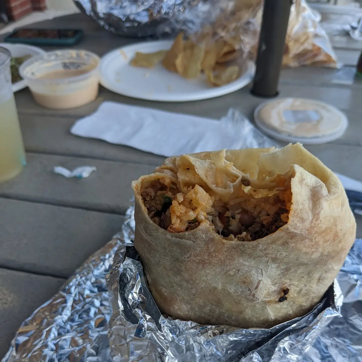 Shrimp and Chorizo Burrito
