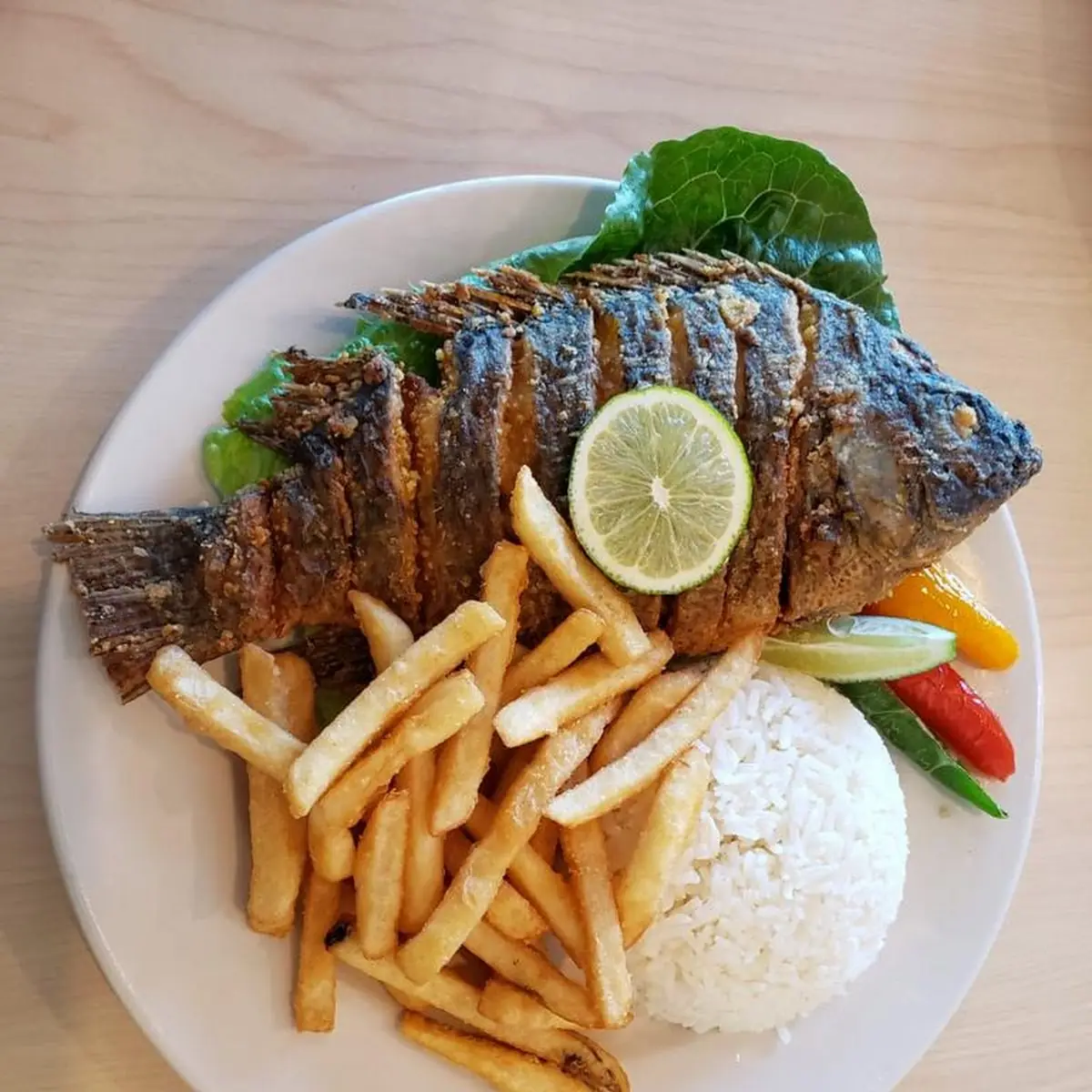 Fried Mojarra with Sweet Pepper