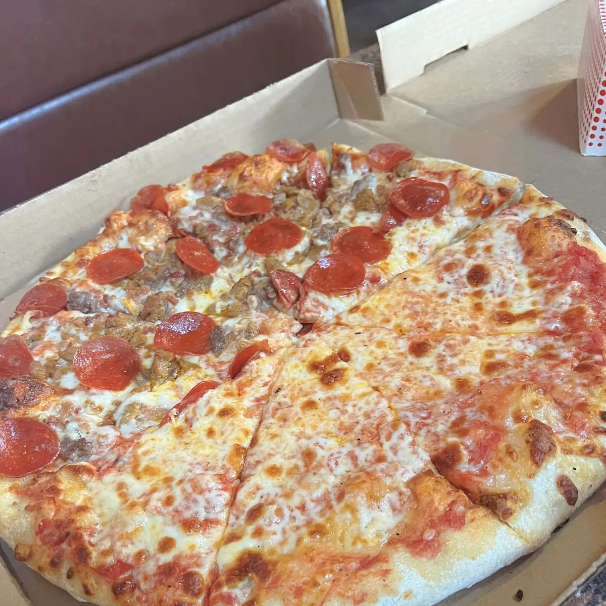 Medium Pizza Half Cheese Half Meat Lover