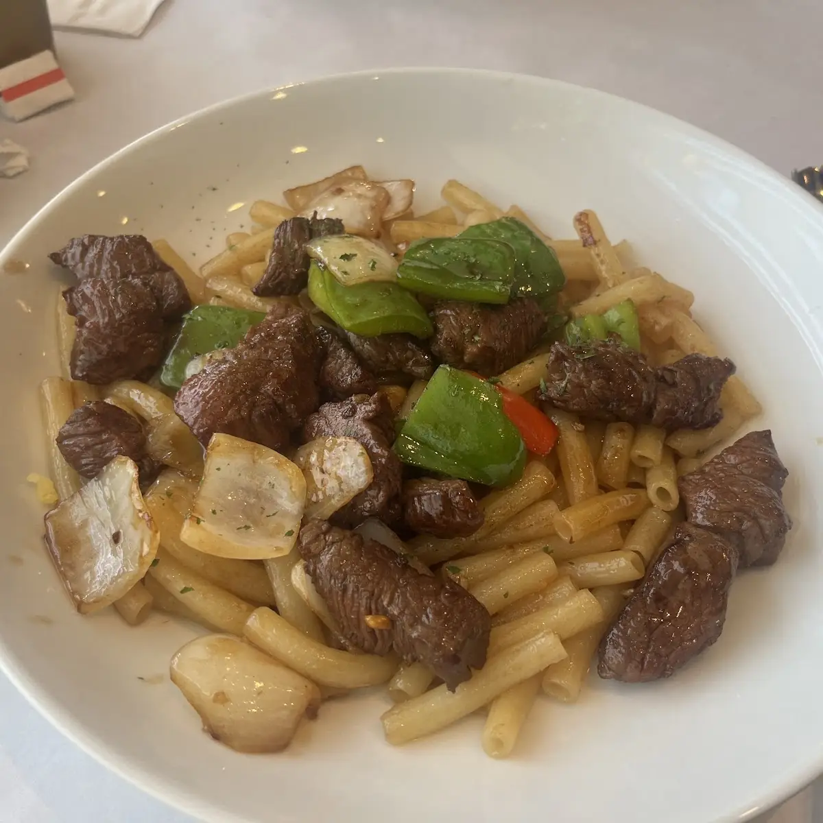 Stir Fried Beef with Mixed Vegetables and Macaroni