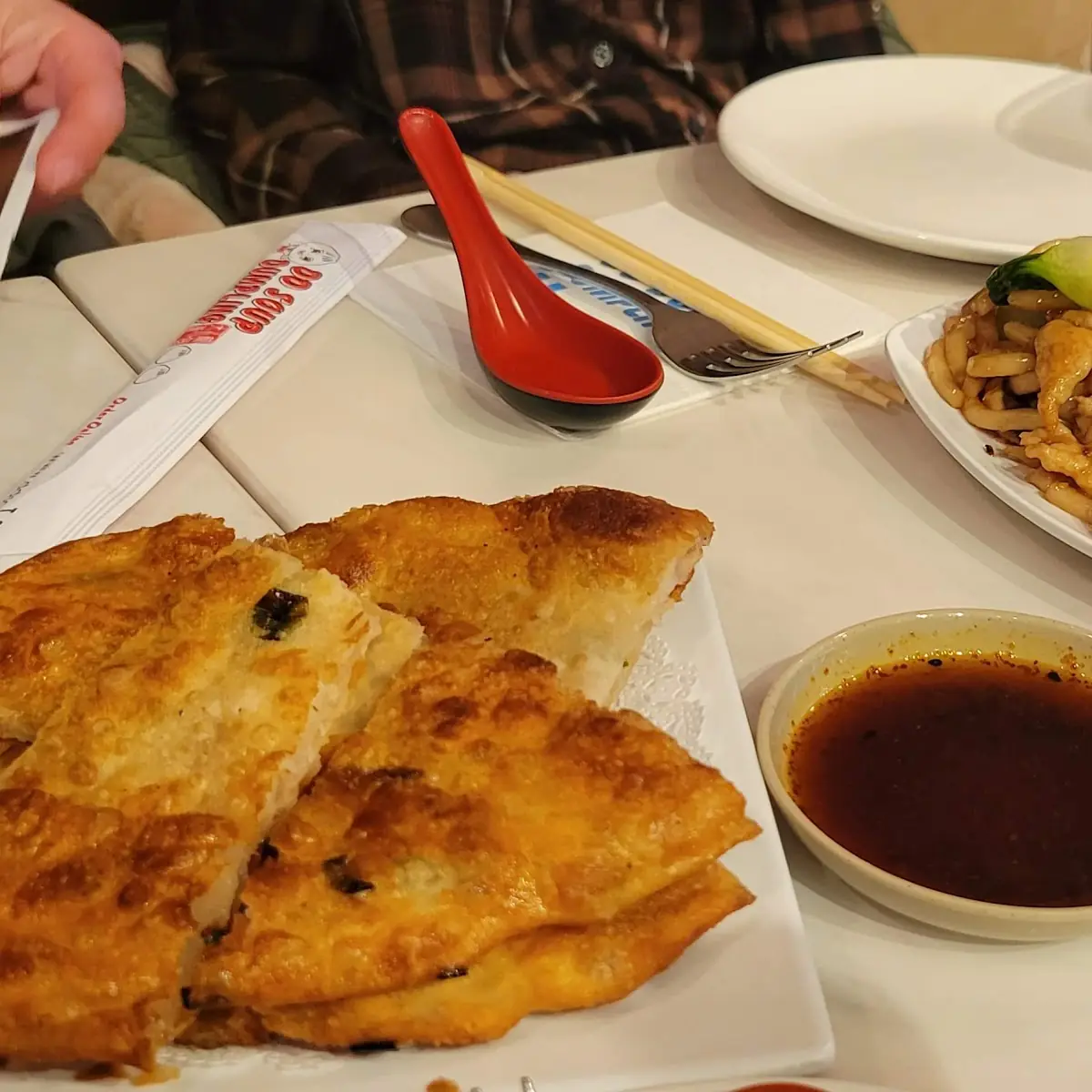 Scallion Pancake and Stir Fried Uson