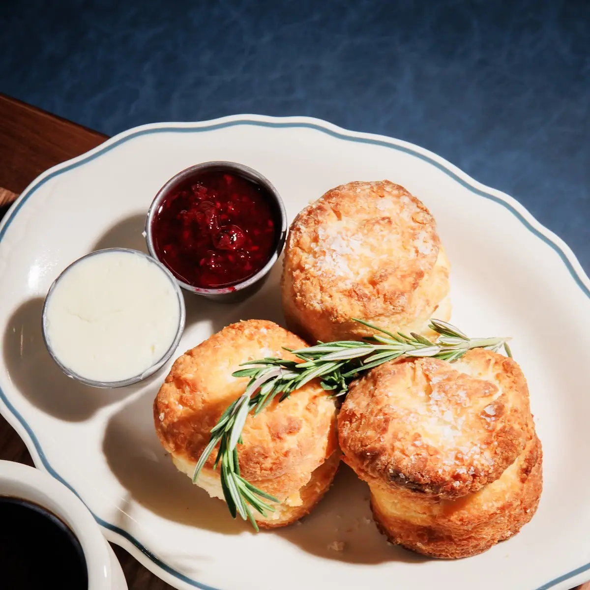 Flaky Biscuits with Jam and Cream