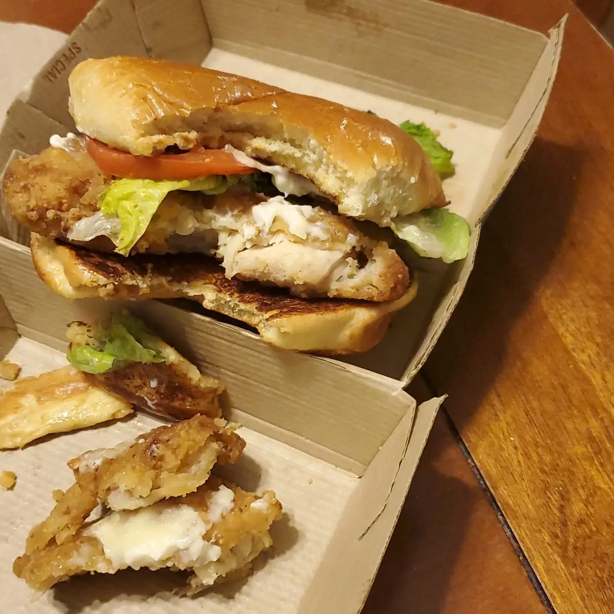 Gray Chicken Sandwich I Could not Eat