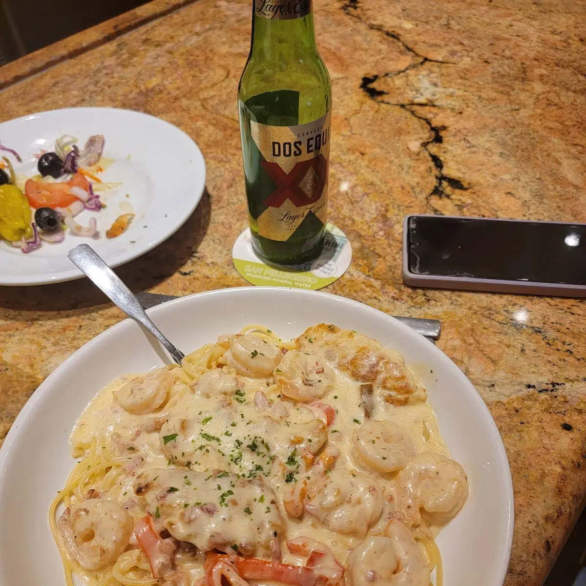 Chicken & Shrimp Carbonara