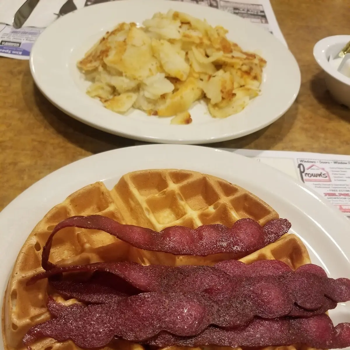 Belgian Waffles w Turkey Bacon