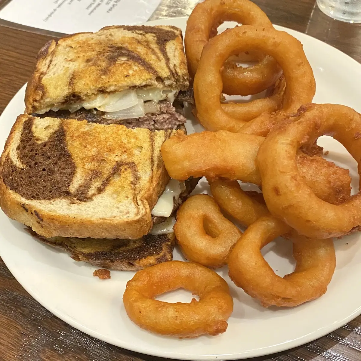 Patty Melt & Onion Rings