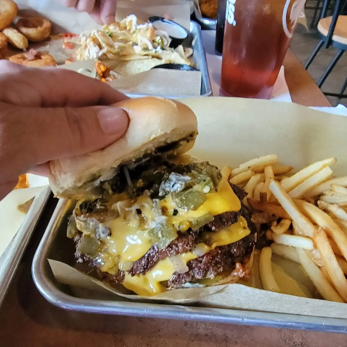Cheese Chili and Bacon Burger