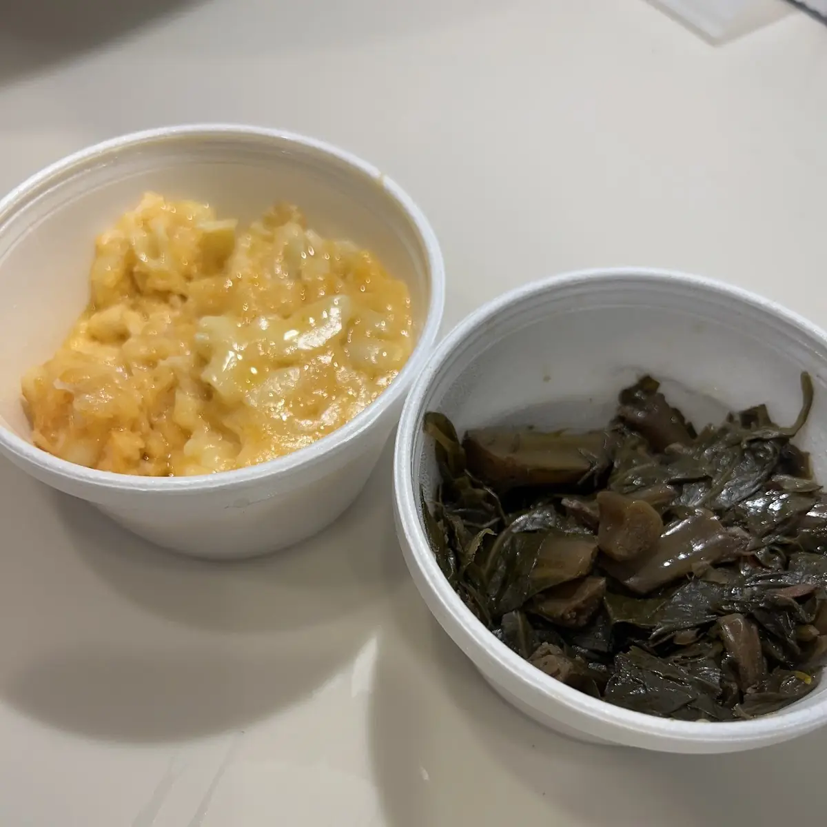Mac N Cheese & Collard Greens