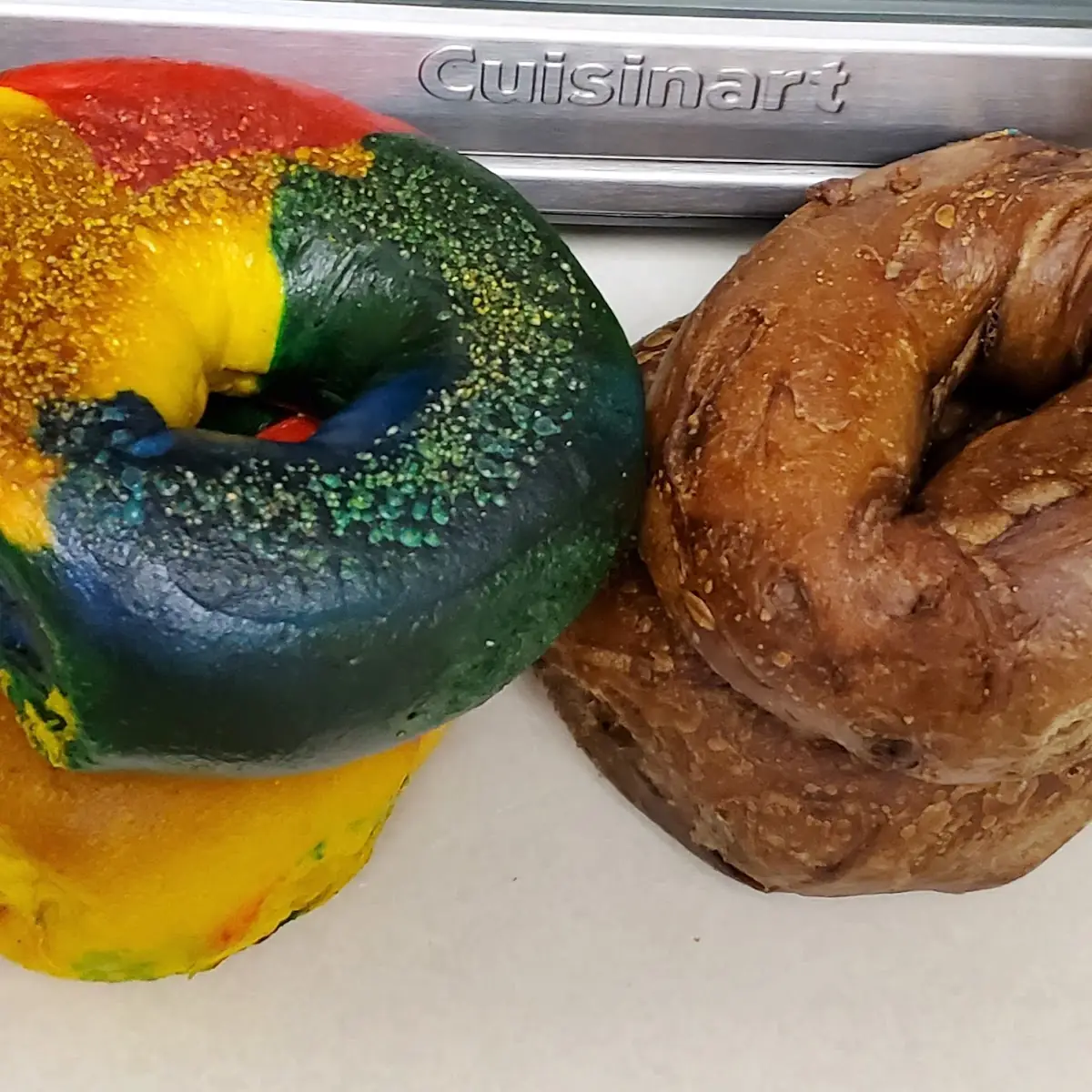 Chocolate Chip & Rainbow Bagels