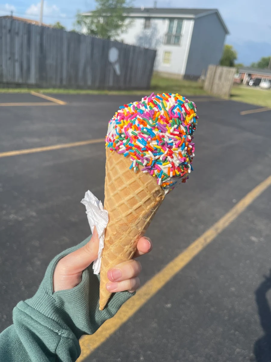 Vanilla Soft Serve with Rainbow Sprinkles