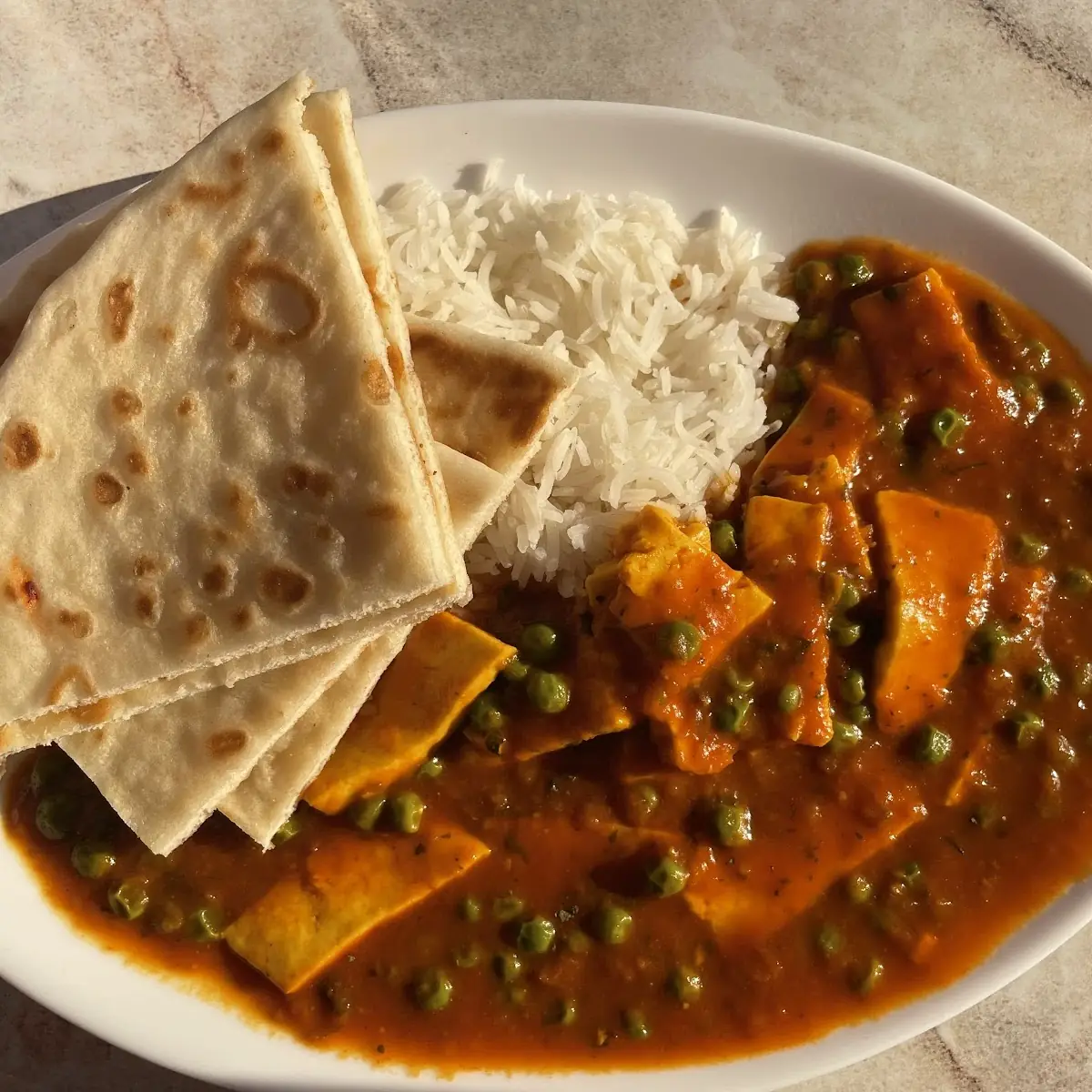 Muttar Paneer, Ambrosia Family Restaurant