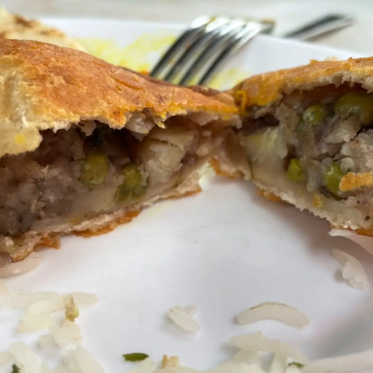 Vegetable Samosa Inside, Ambrosia Family Restaurant