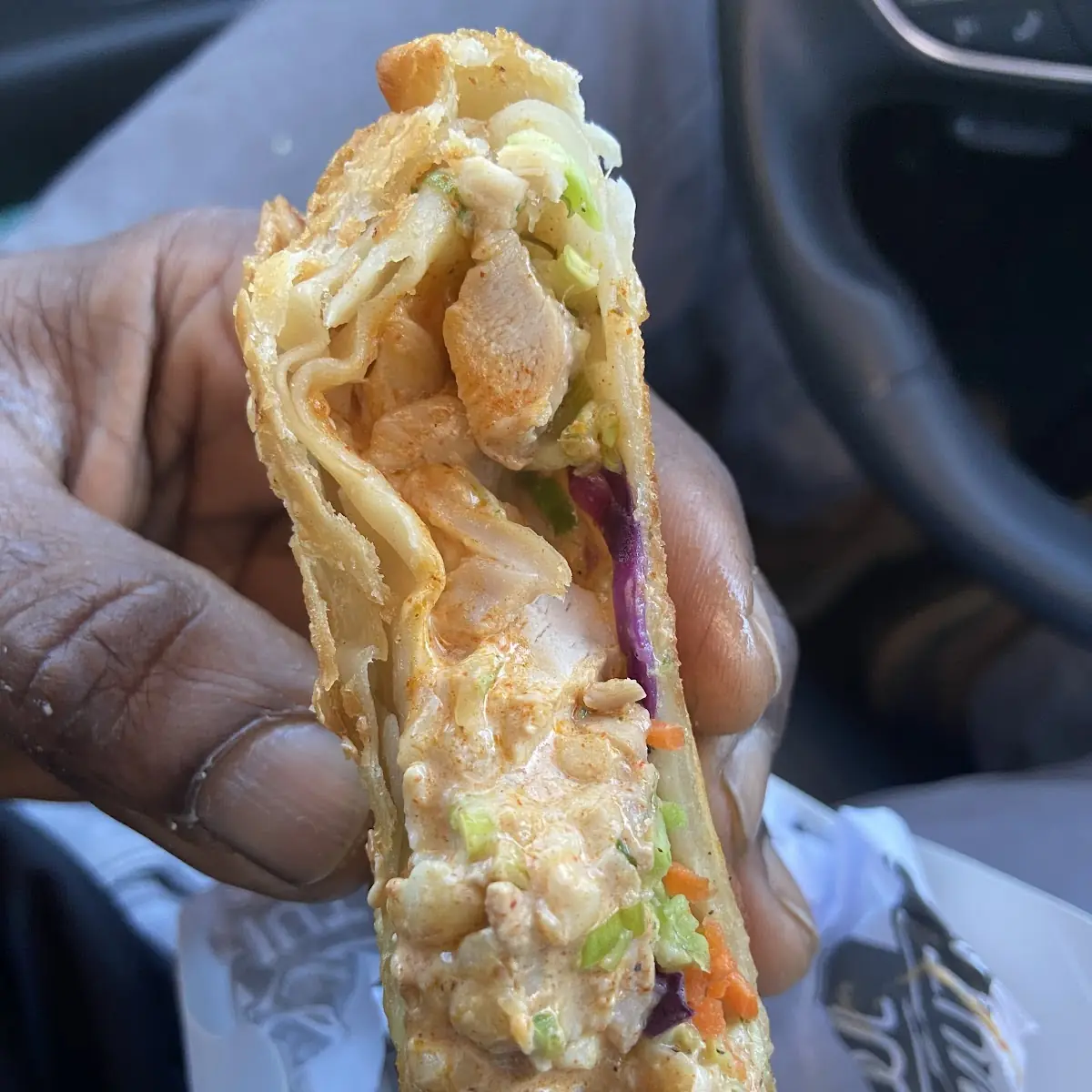 Egg Roll-Chopped Cheese