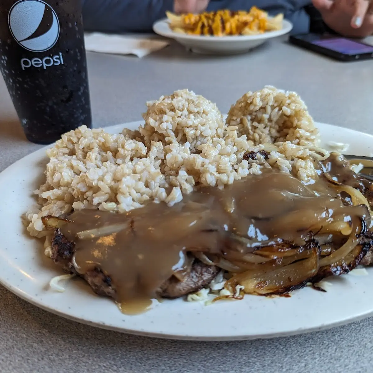 Hamburger Steak with Fried Rice