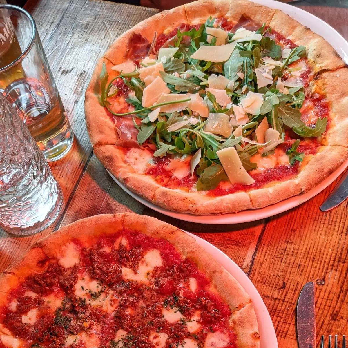 Bolognese Pizza & Prosciutto Pizza