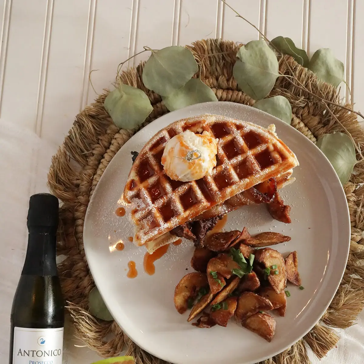 Spaniflora Chicken Waffle Tacos