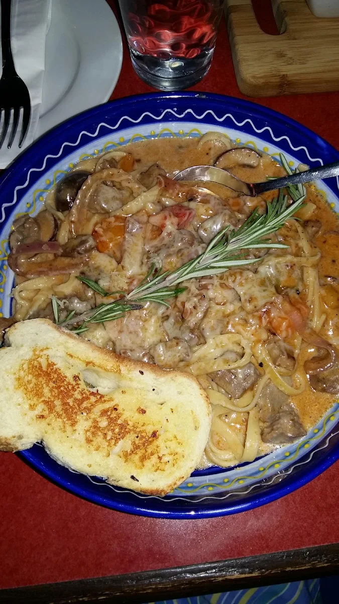 Beef Peppercorn Fettuccine, The Olive Tree
