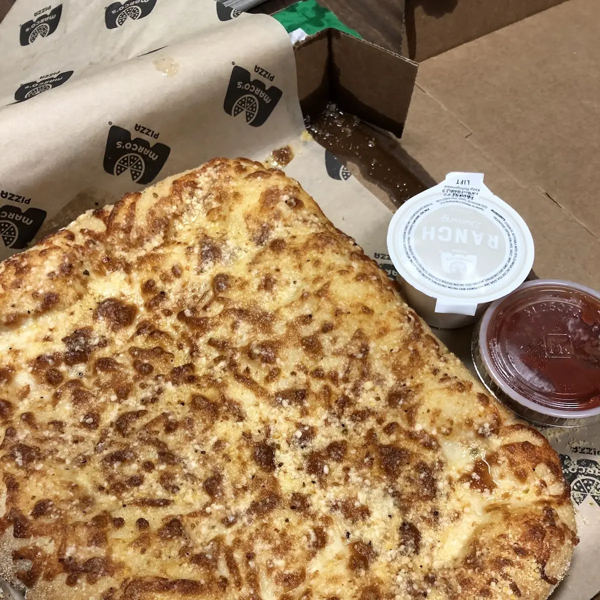 Cheesy Bread with Pizza Sauce