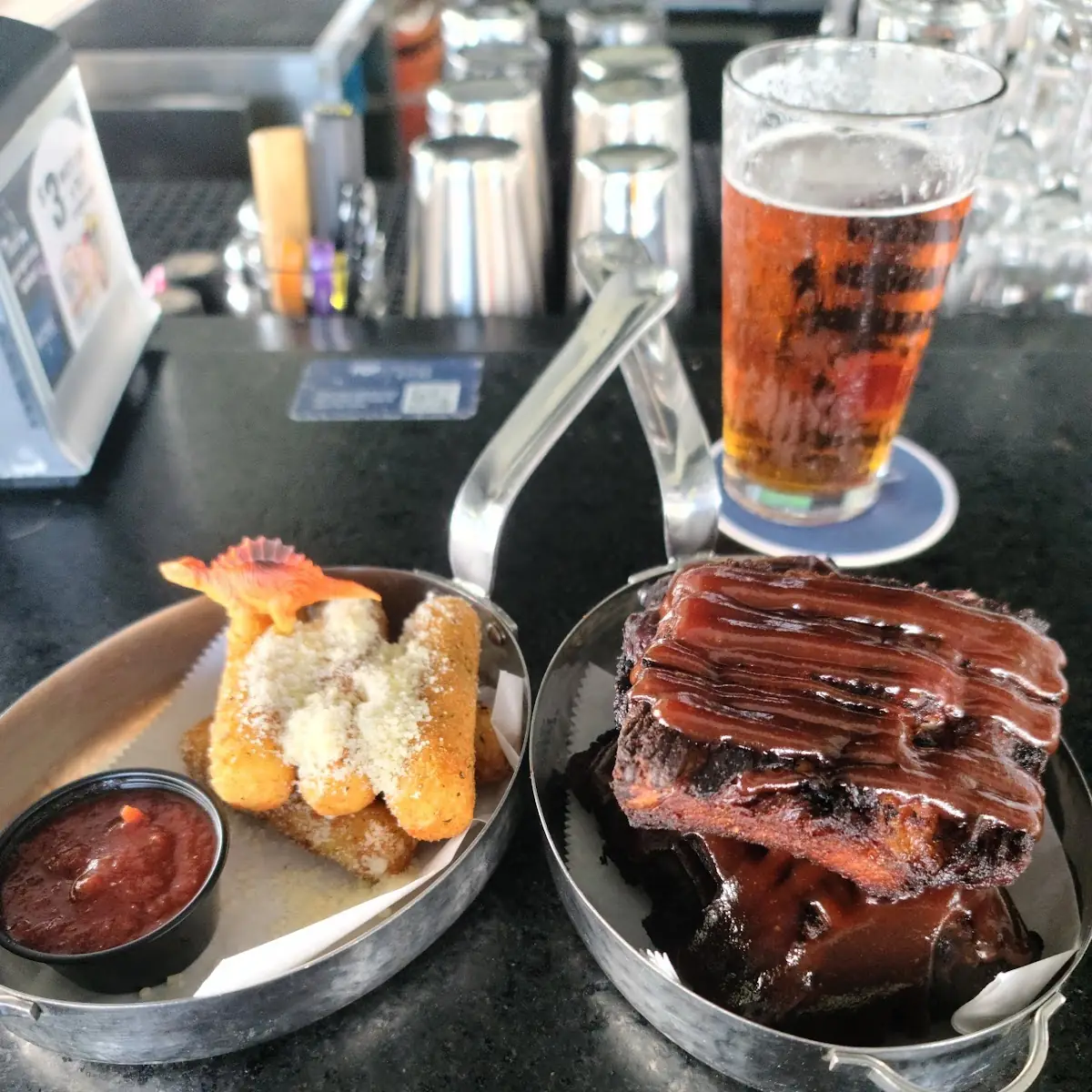 Baby Back Ribs and Mozzarella Sticks