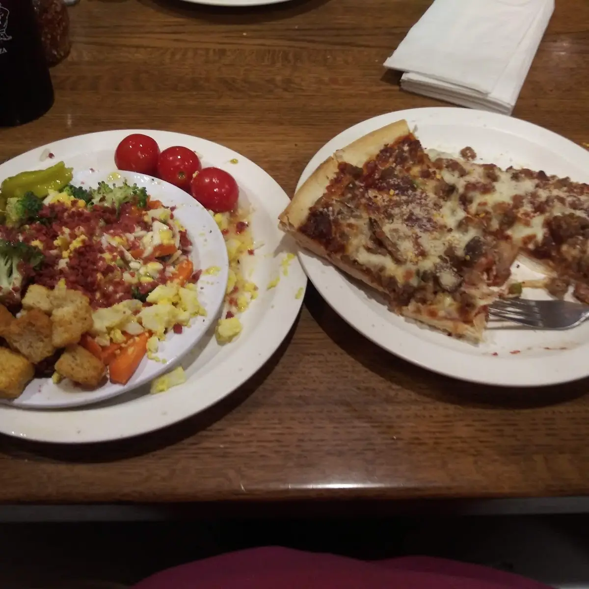 Specialty Pizza with Salad