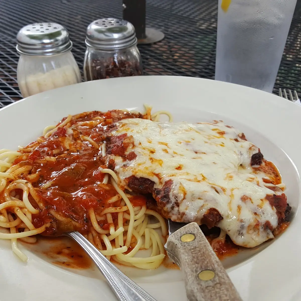 Chicken Parmigiana with Spaghetti