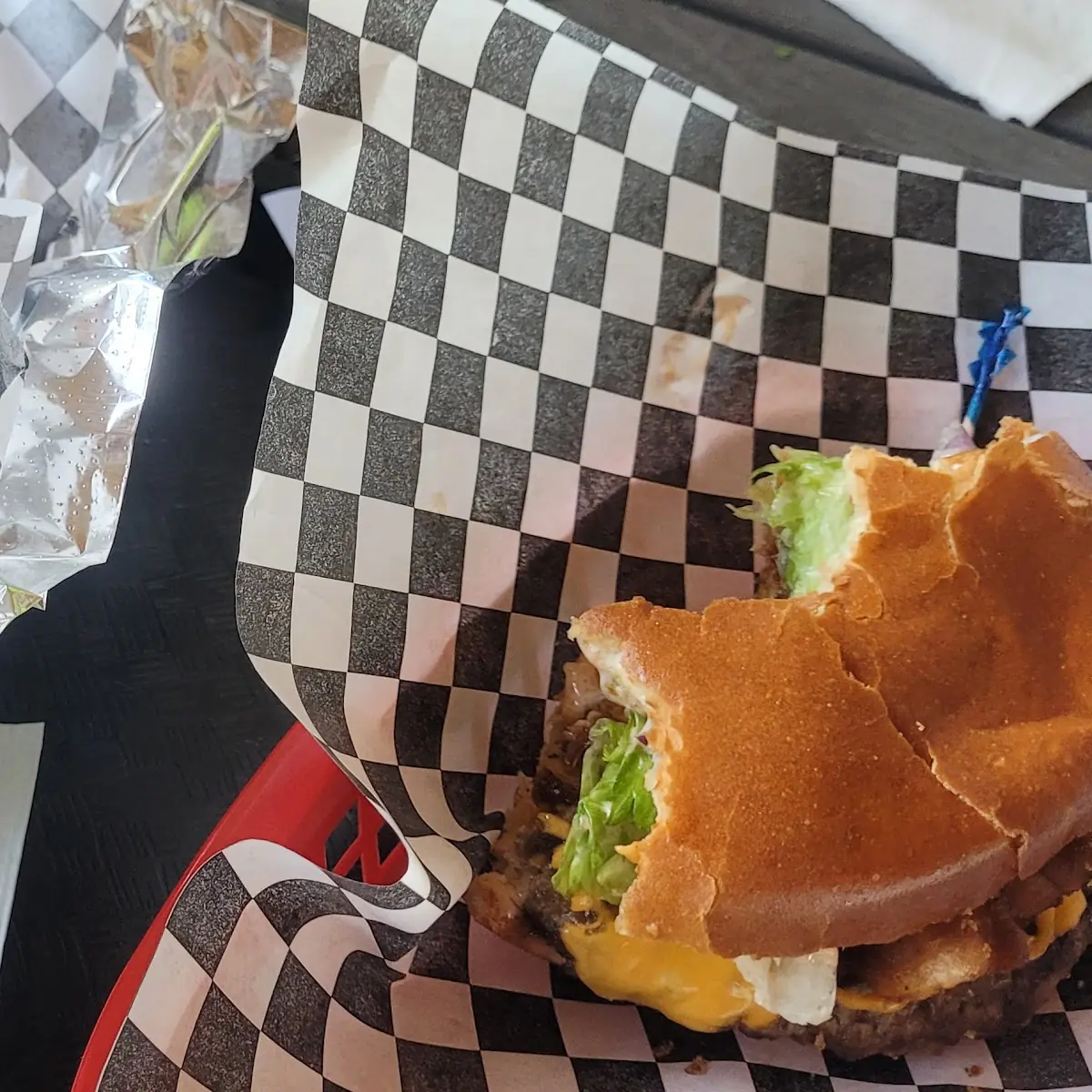Bacon Cheese Burger and Chili Cheese Fries