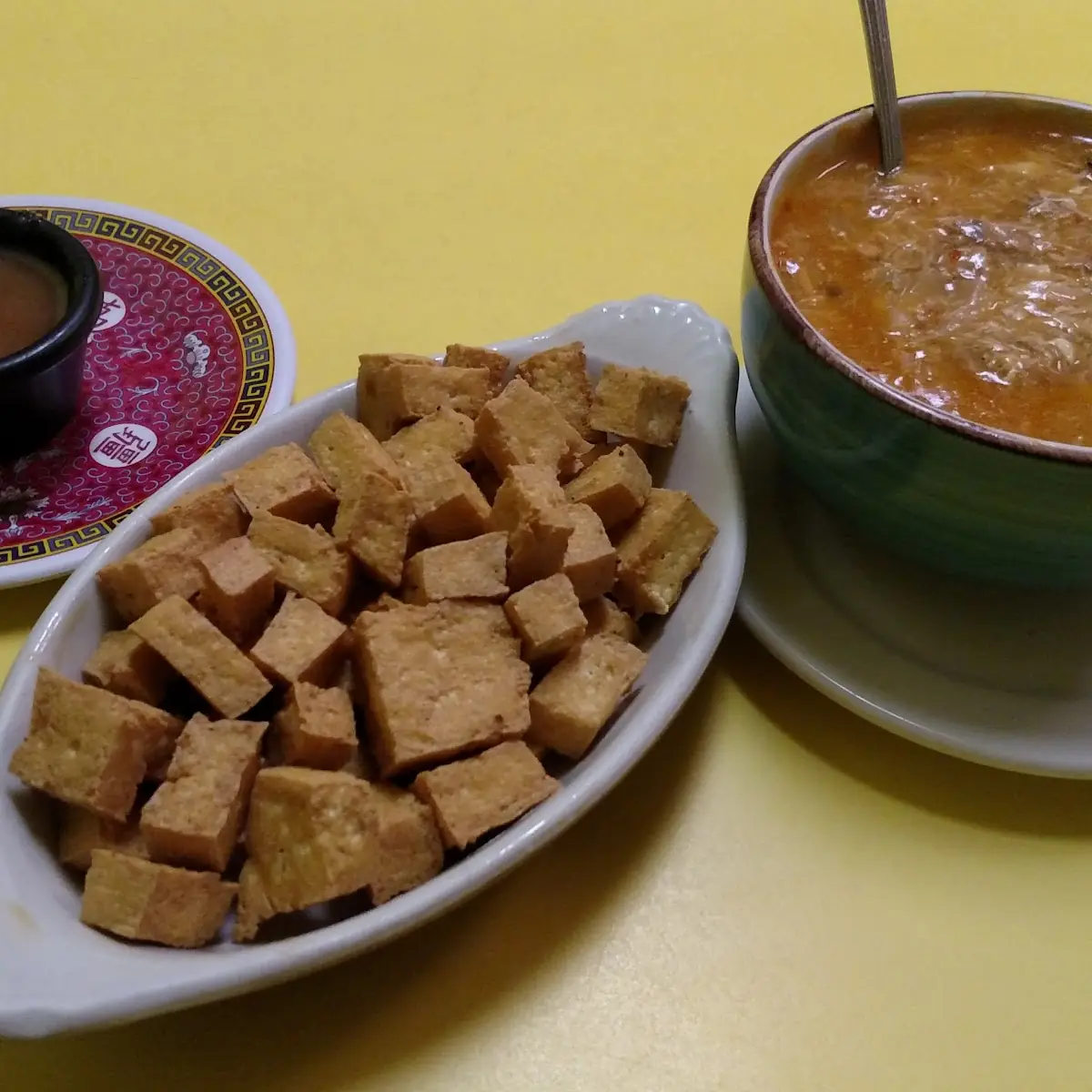 Fried Tofu with Peanut Sauce