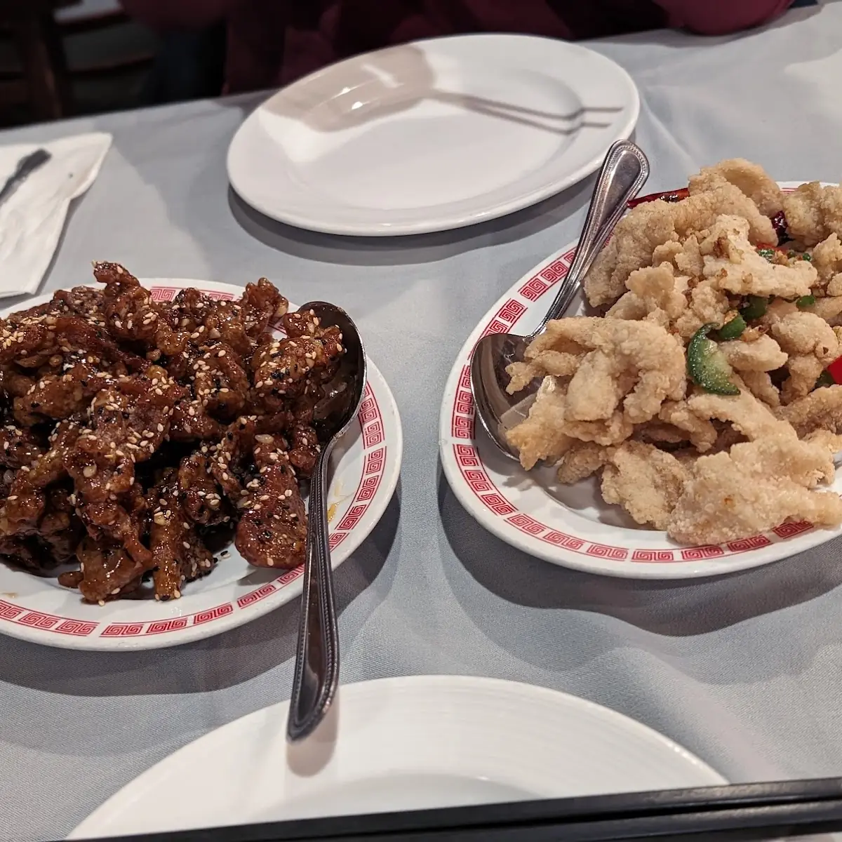 Sesame Beef & Salt and Pepper Fish