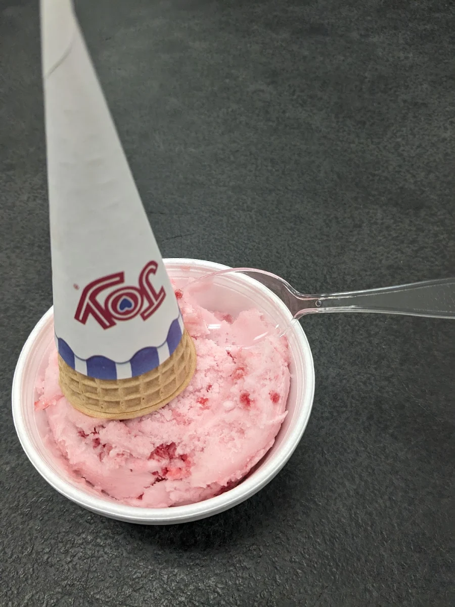 Raspberry Gelato with Sugar Cone