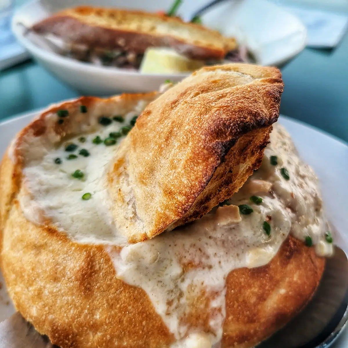 Clam Chowder in a Bread Bowl