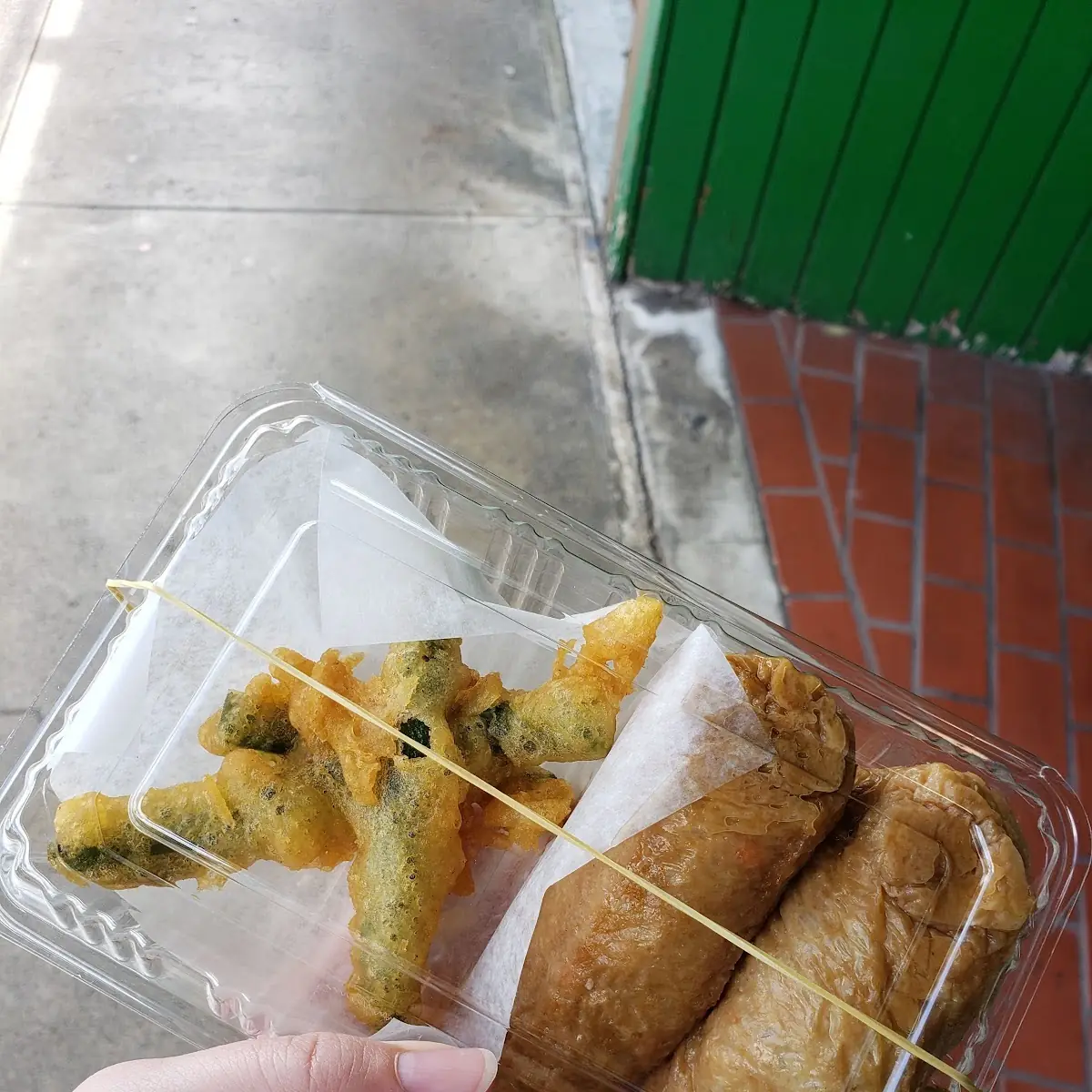 Cone Sushi and String Bean Tempura