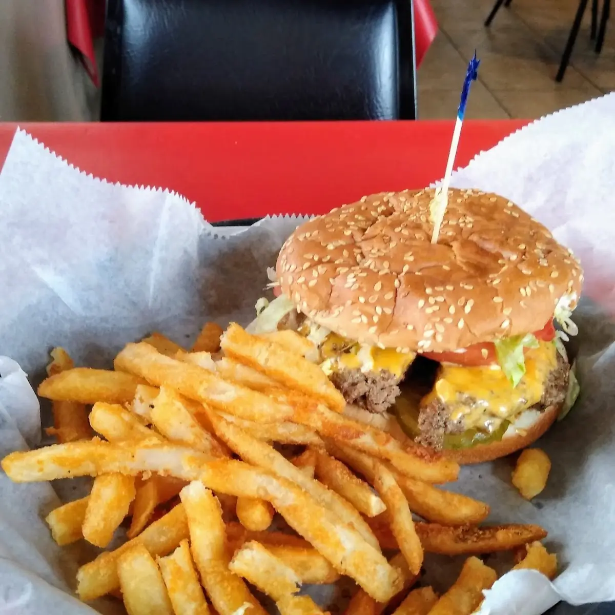 Bacon Double Cheese Burger with Fries