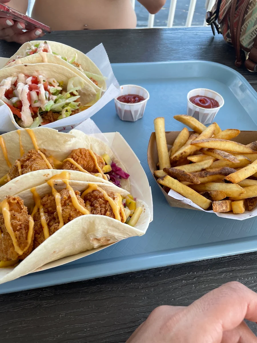 Shrimp Mango Tacos and Chicken Tacos