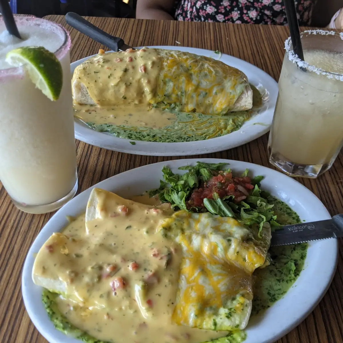 Chicken Burrito and Wahoo Enchiladas
