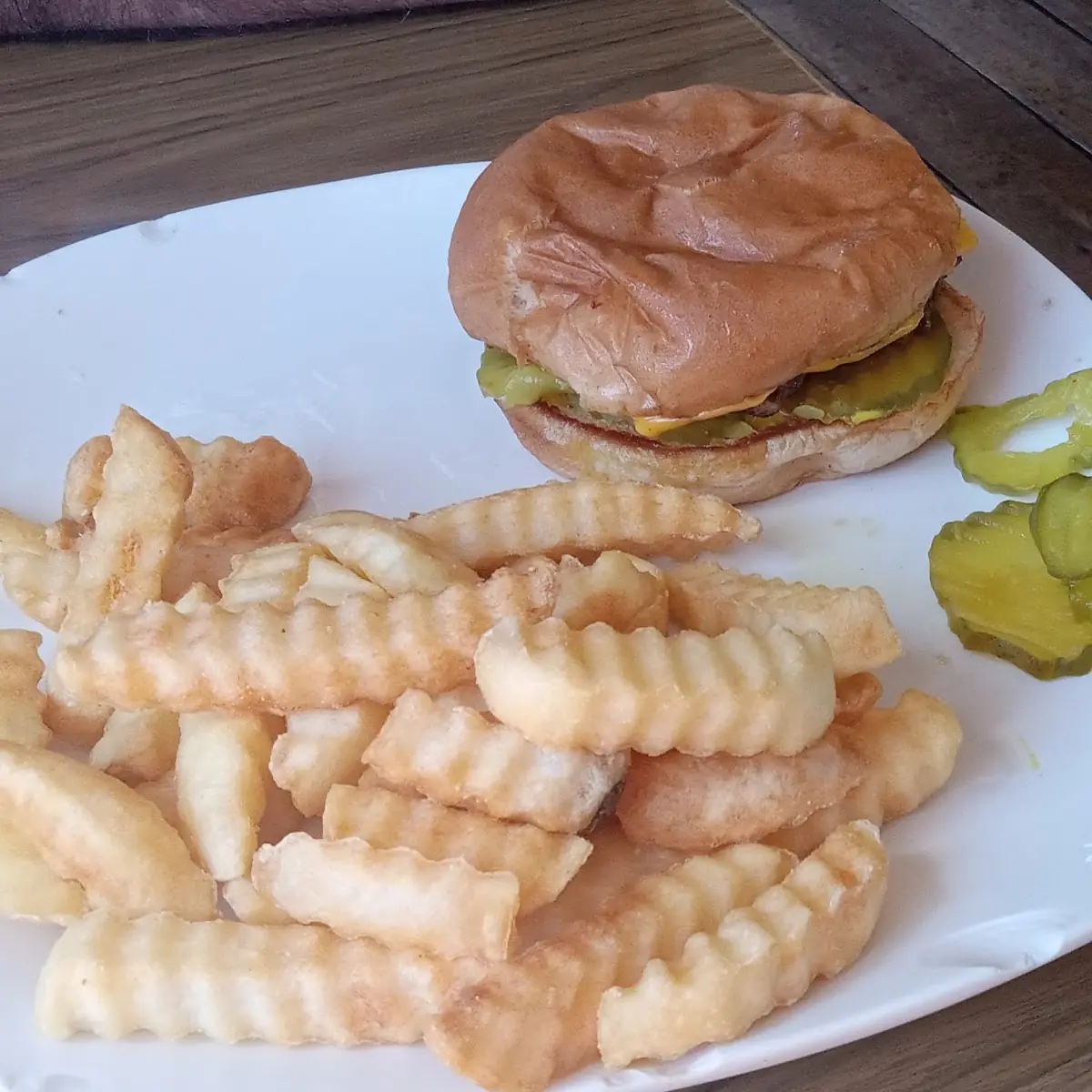 Cheeseburger and Fries and Ranch Dressing