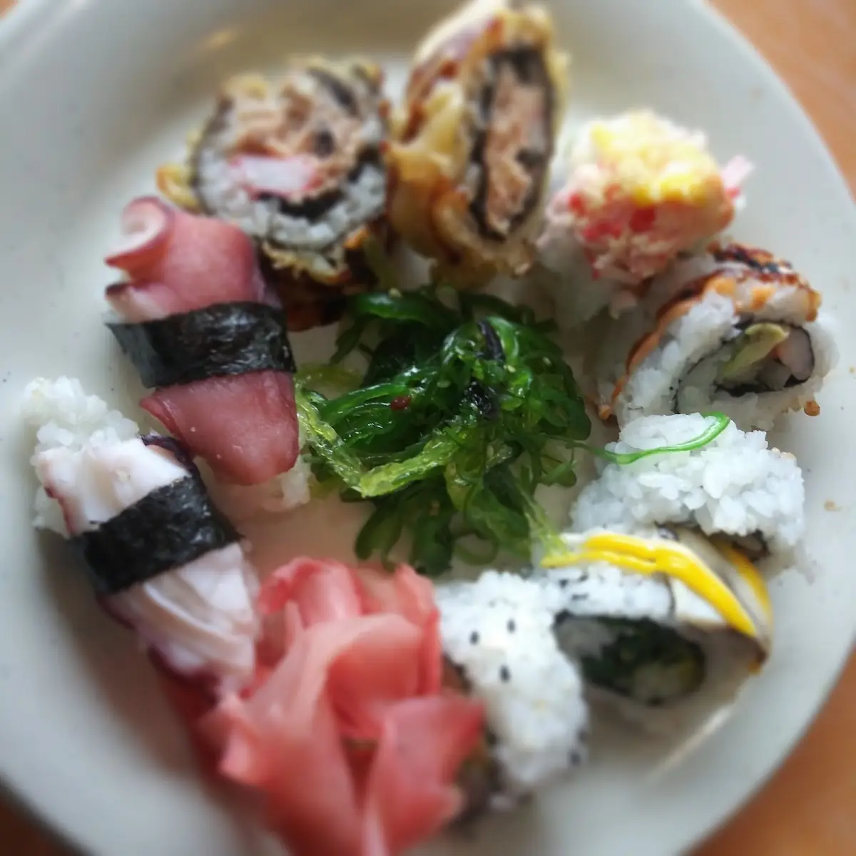 Assorted Sushi Picked from the Buffet