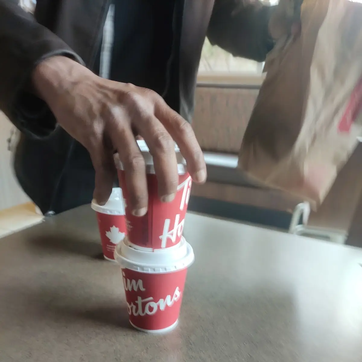 Display of Tim Hortons Coffee