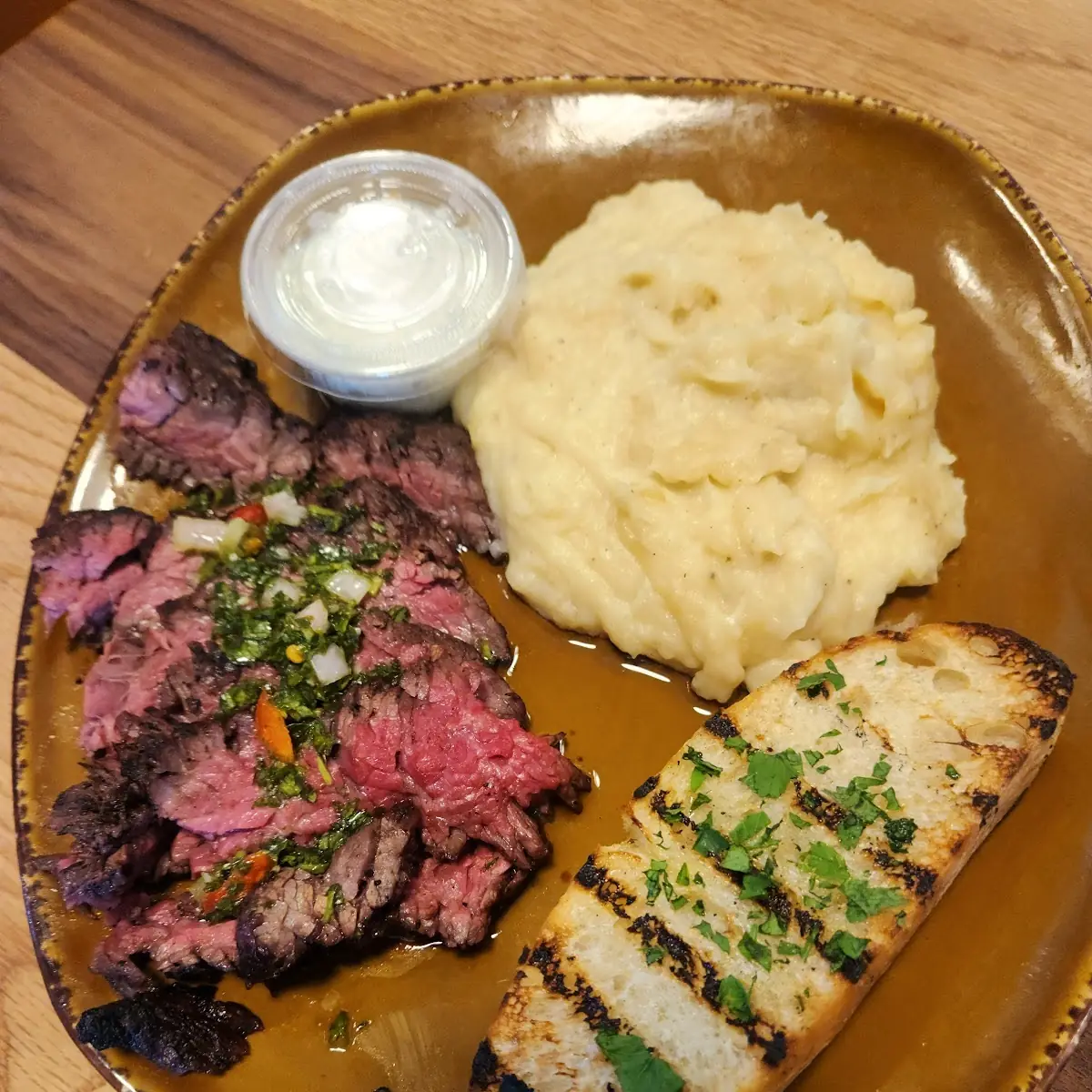 Chimichurri Steak with Mashed Potatoes