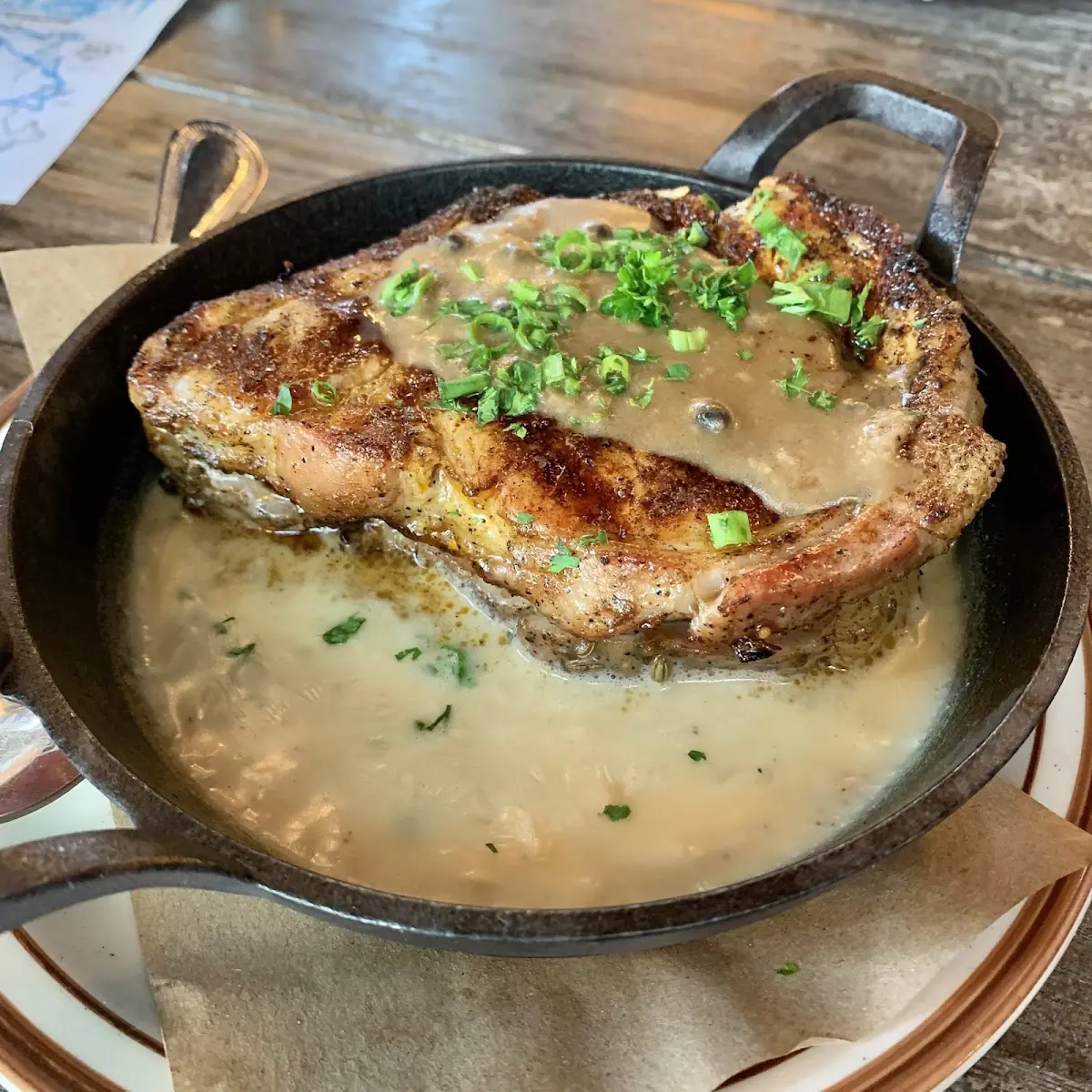 Pork Chop with Gravy and Rice