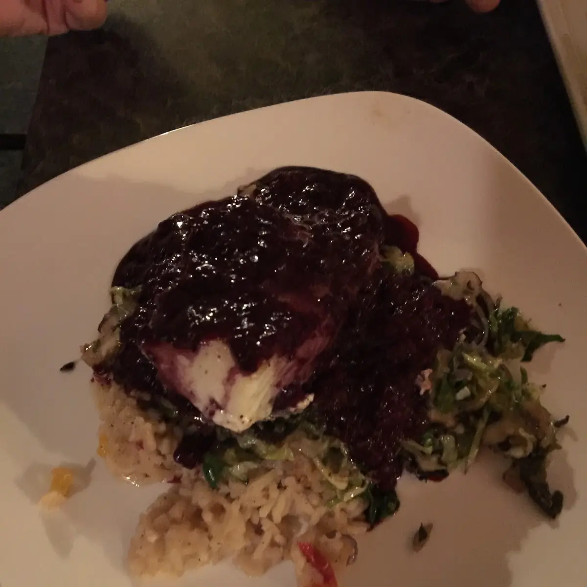Cod with a Blackberry Wine Sauce