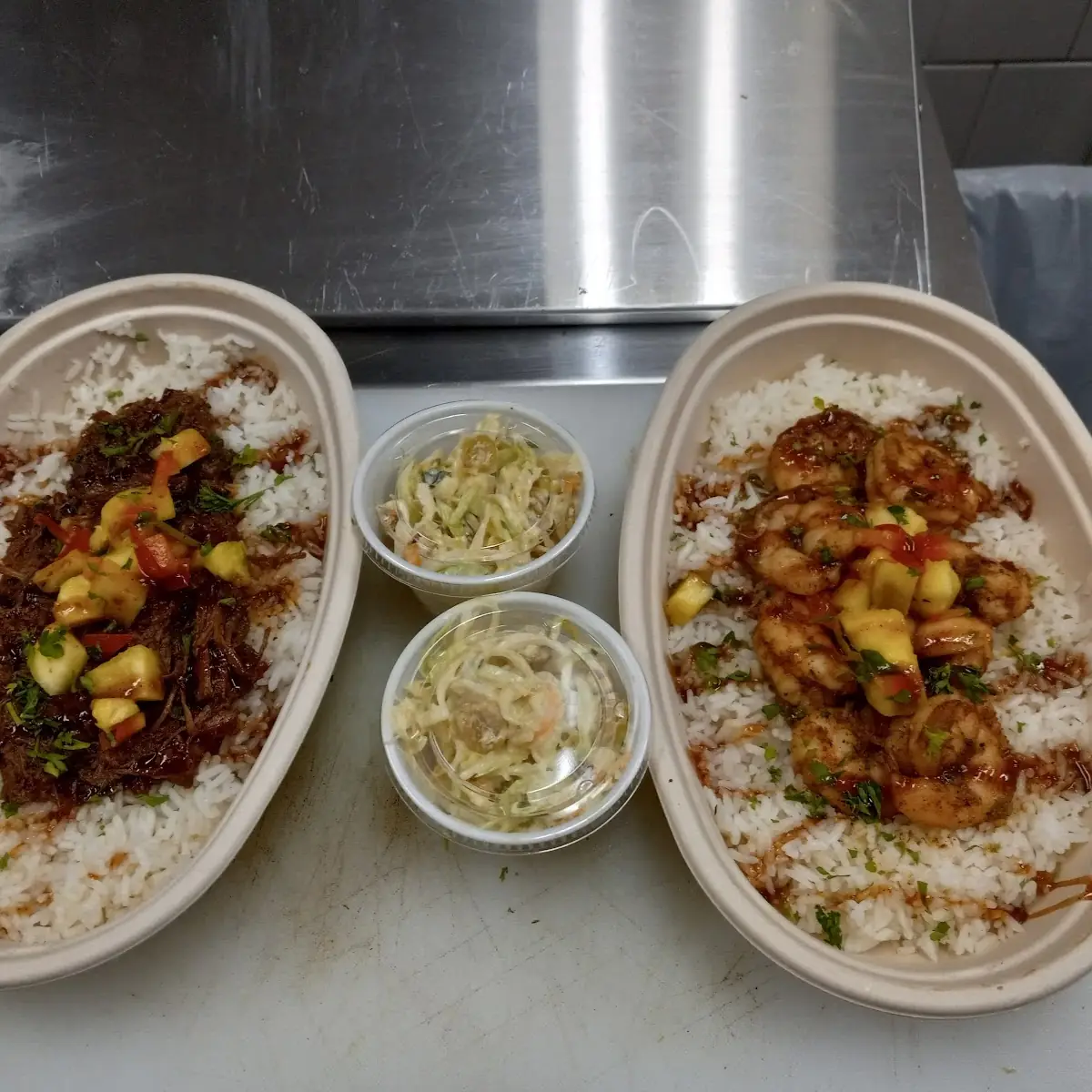Ox Tail and Shrimp Bowls