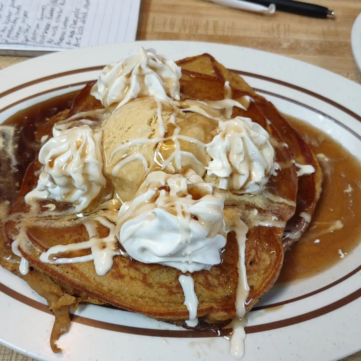 Pumpkin Pancakes with Pumpkin Ice Cream