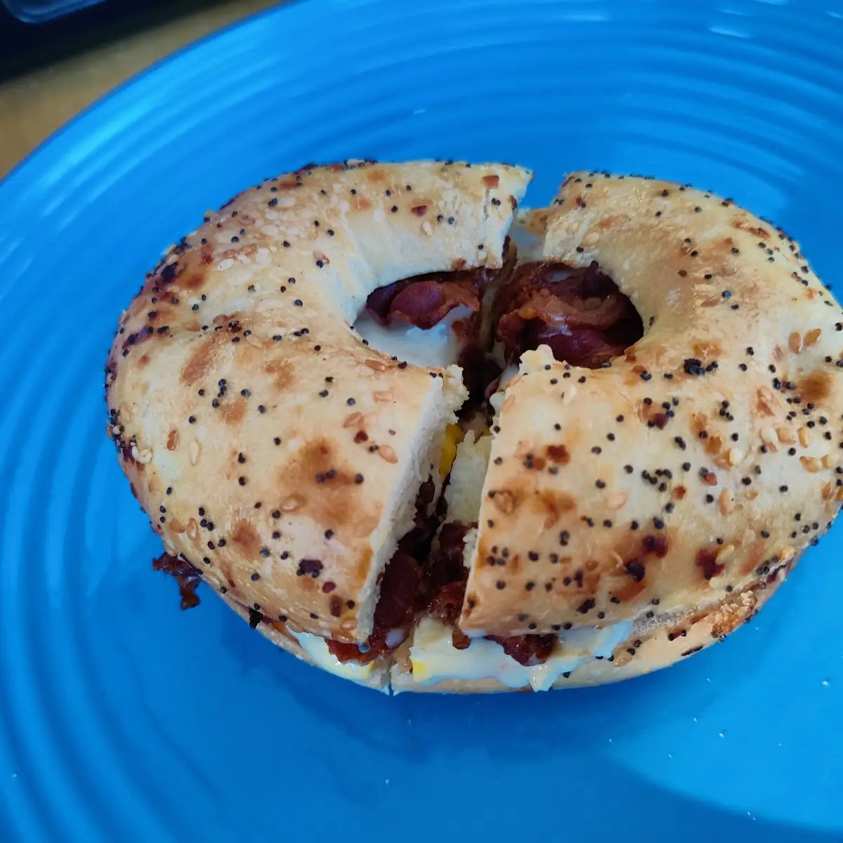Everything Bagel Egg and Bacon Sandwich
