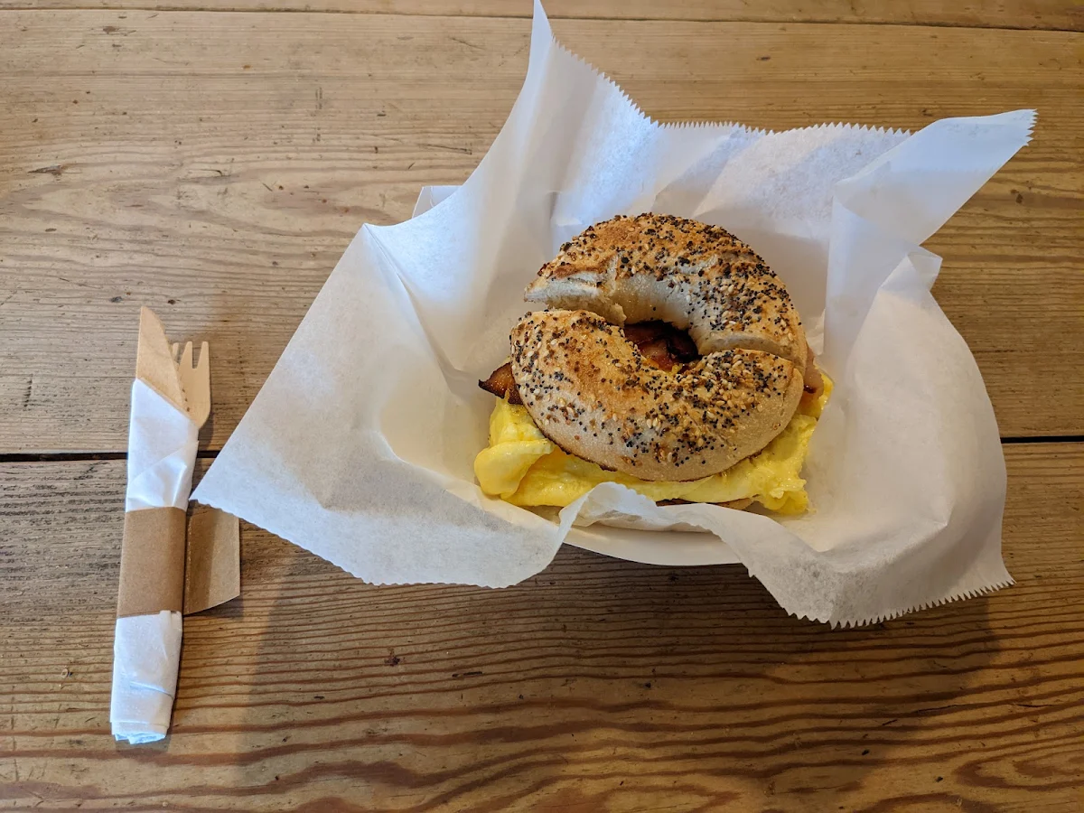 Everything Bagel with Egg and Avocado