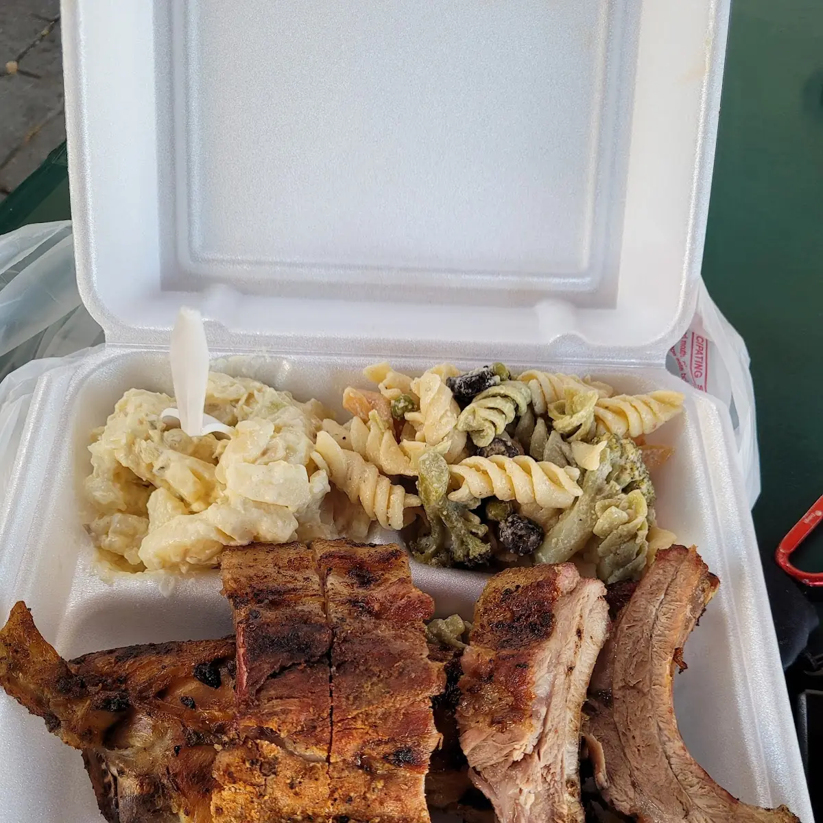 2 Meat Combo Potato Salad and Rainbow Pasta