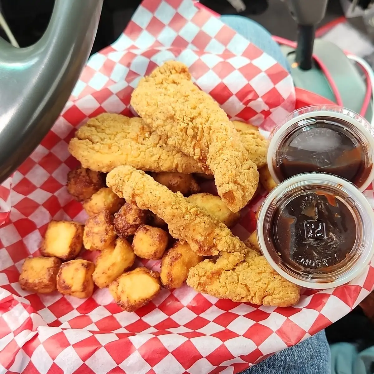 3 Piece Chicken Strips and Cheese Curds