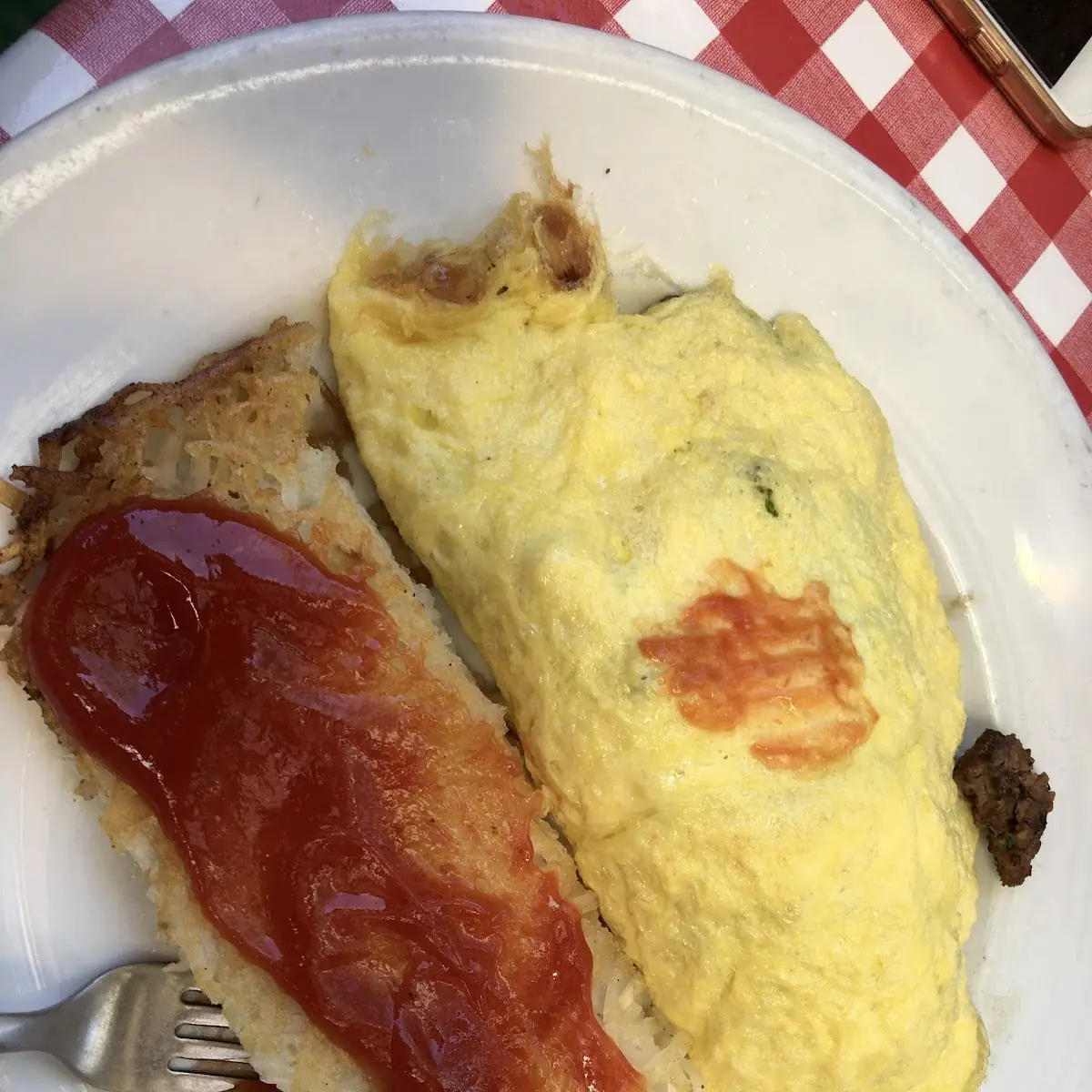 Omelette and Hash Browns