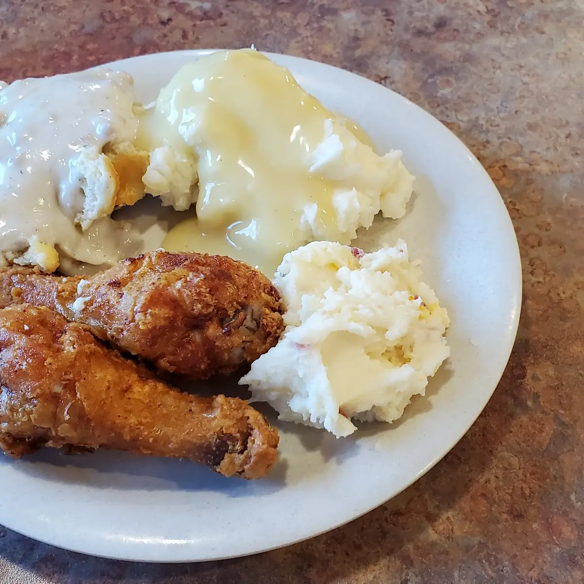 Fried Chicken and Smashed Potatoes