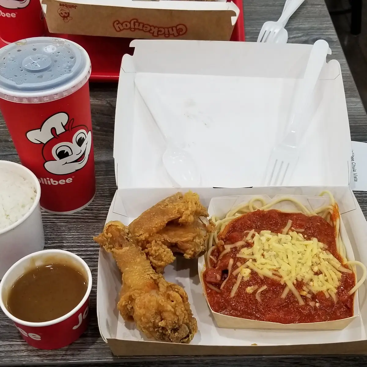 Fried Chicken and Spaghetti